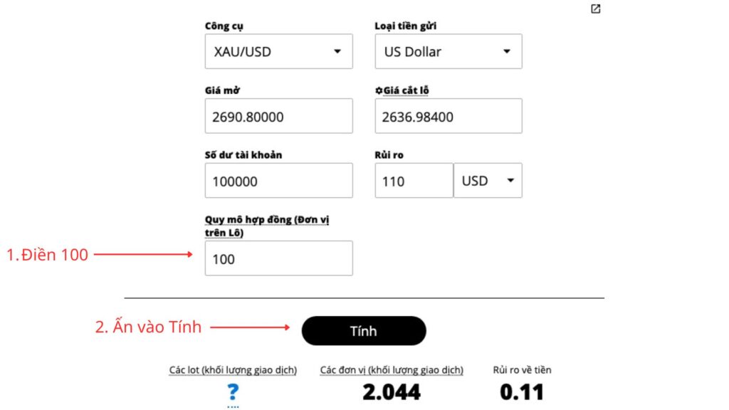 Cách tính số lot vàng trong forex